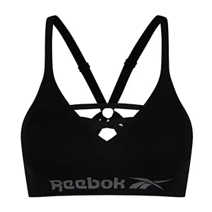 Reebok Damski bezszwowy biustonosz Maryna czarny bazowy top, Czarny, S - Koszulki i topy damskie - miniaturka - grafika 1