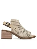 Sandały damskie - Rieker Sandały CEO-V0590-60 Beżowy jasny - miniaturka - grafika 1