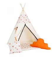 Namioty i tipi dla dzieci - SowkaDesign Namiot tipi dla dzieci, bawełna, okienko, poduszka, mój przyjaciel miś - miniaturka - grafika 1