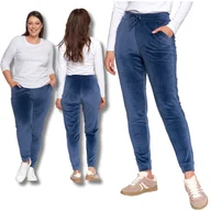 Spodnie damskie - WELUROWE SPODNIE DAMSKIE DRESOWE RURKI WYSOKI STAN WYGODNE MORAJ M - miniaturka - grafika 1