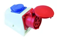 Gniazdka elektryczne - Gniazdo Kombi CEE 32A 400V 3P+Z+N + 230V z bolcem okablowane IP44 - miniaturka - grafika 1