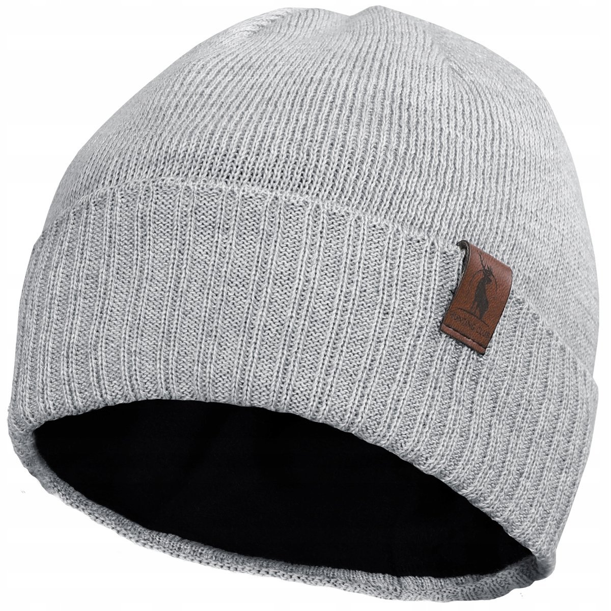 AGBO Czapka Zimowa Unisex Wełna Merino Hogan Jasny Szary