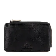 Biżuteria - akcesoria - Etui na karty płatnicze ze skóry na zamek czarne - miniaturka - grafika 1