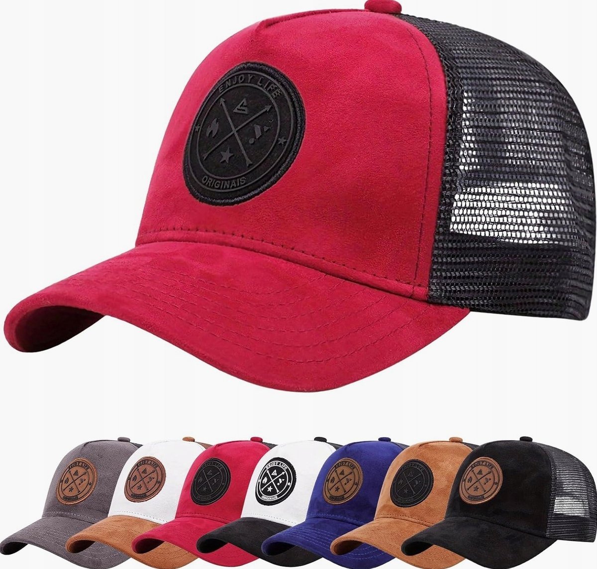 CZAPKA Z DASZKIEM REGULOWANA UNISEX HAFT SIATKA LETNIA SPORTOWA ODDYCHAJĄCA