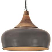 Lampy sufitowe - VidaXL Lumarko Industrialna lampa wisząca, szare żelazo i drewno, 45 cm, E27! 320898 VidaXL - miniaturka - grafika 1