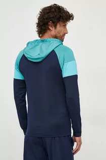 Bluzy męskie - Lacoste bluza męska kolor granatowy z kapturem wzorzysta - grafika 1
