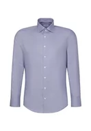 Koszule męskie - Seidensticker Męska koszula biznesowa – slim fit – łatwa do prasowania – kołnierz Kent – długi rękaw – 100% bawełna, niebieski, 40 - miniaturka - grafika 1