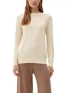 Swetry damskie - s.Oliver Women's 2121129 sweter damski, beżowy, 46 - miniaturka - grafika 1