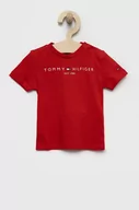 Koszulki dla chłopców - Tommy Hilfiger t-shirt bawełniany dziecięcy kolor czerwony z nadrukiem - miniaturka - grafika 1