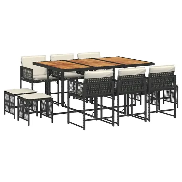 Zestaw Mebli Ogrodowych Rattan PE, Stół 165x106x73 cm, Krzesła 50,5x50x7