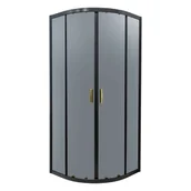 Kabiny prysznicowe - Novoterm Kabina prysznicowa czarno-złota  80x80 Tiara Gold Kerra TIARA GOLD 80 - miniaturka - grafika 1