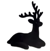 Ozdoby bożonarodzeniowe - Renifer Leżący Czarny Flokowany Jelonek Dekoracyjny 15 Cm - miniaturka - grafika 1
