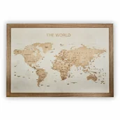 Mapy i plansze edukacyjne - Artglob, The World, Mapa świata 3D, grawerowana w drewnie, 660x440 mm - miniaturka - grafika 1