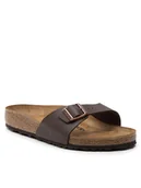 Klapki i japonki damskie - Birkenstock Klapki Madrid Bs 40391 Brązowy - miniaturka - grafika 1