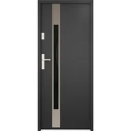 Drzwi zewnętrzne - O.K.DOORS Drzwi stalowe zewnętrzne wejściowe Ariadna Black 68 Anoda czarne 90 lewe - miniaturka - grafika 1