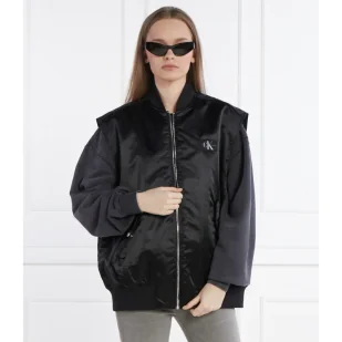 CALVIN KLEIN JEANS Satynowy bezrękawnik | Loose fit - Kamizelki damskie - miniaturka - grafika 1