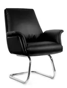 Fotele i krzesła biurowe - Krzesło konferencyjne Apus Skid - PU-4 Czarna Eko-skóra - miniaturka - grafika 1