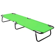 Leżaki ogrodowe - vidaXL Składany leżak, stal, zielony - miniaturka - grafika 1