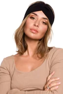 Czapki damskie - Opaska z Przeplotem - Czarna - miniaturka - grafika 1