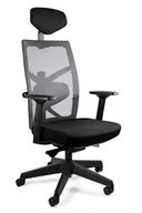 Fotele i krzesła biurowe - Fotel biurowy, ergonomiczny, Tune, czarny, szary - miniaturka - grafika 1