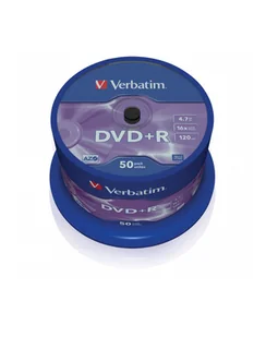 Platinet Dysk DVD+R VERBATIM 16x Cake 50Pack 43550 (023942435501) - Nośniki danych - miniaturka - grafika 1