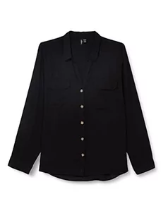 VERO MODA Koszula damska VMBUMPY L/S Shirt New Curve NOOS, czarny, 54 - Koszule damskie - miniaturka - grafika 1