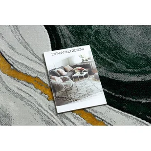 Dywan EMERALD ekskluzywny 1017 glamour, stylowy marmur butelkowa zieleń / złoty Zielony, 140x190 - Dywany - miniaturka - grafika 1