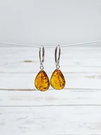 Kolczyki - Eleganckie Kolczyki z Bursztynu Bałtyckiego Srebro Próba 925 - miniaturka - grafika 1