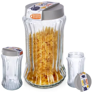 Pojemnik Kuchenny Na Produkty Sypkie Kawę Cukier Makaron Szklany 1,6 L - Pojemniki kuchenne - miniaturka - grafika 1