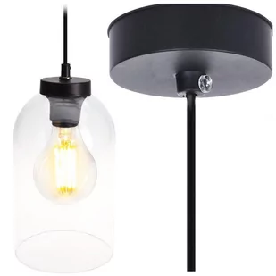 Lampa wisząca, szklana, sufitowa, bezbarwna, przezroczysta - Lampy sufitowe Lampa wisząca, szklana, sufitowa, bezbarwna, przezroczysta - Lampy sufitowe - miniaturka - grafika 1
