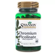 Suplementy naturalne - SWANSON Chrom (Pikolinian) 200 mcg - 100 kapsułek - miniaturka - grafika 1