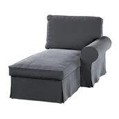 Pokrowce na meble - Dekoria Pokrowiec na szezlong Ektorp prawy grafitowy szary 84 x 166 x 73 cm Velvet 641-704-12 - miniaturka - grafika 1