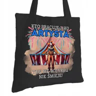 Torby i wózki na zakupy - Torba Bawełniana dla Artysty Czarna Na Prezent ekologiczna Trwały Nadruk - miniaturka - grafika 1