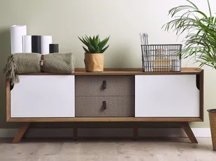 Beliani Szafka RTV jasne drewno ACTON - Szafki RTV - miniaturka - grafika 1