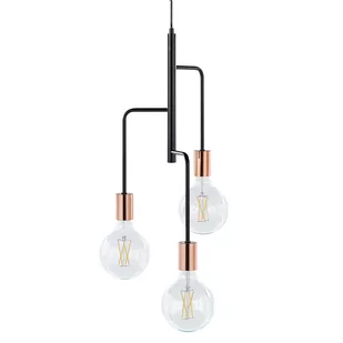 Beliani Lampa wisząca Lampa wisząca 3-punktowa metalowa czarna BOGNA 80835 - Lampy sufitowe - miniaturka - grafika 1
