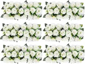 Sztuczne kwiaty - BLOSMON Zestaw Sztucznych Bukietów Róż Białe 6 sztuk 50 x 22 x 13 cm - miniaturka - grafika 1