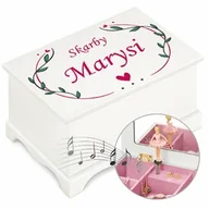 Pozytywki dla dzieci - Szkatułka drewniana z pozytywką i nadrukiem dla dziewczynki na imieniny - miniaturka - grafika 1