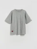 Koszulki dla chłopców - Reserved - Bawełniany t-shirt - jasnoszary - miniaturka - grafika 1