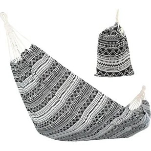 SASKA GARDEN Hamak 1063980 Etno 200 x 100 cm Czarno-biały - Hamaki - miniaturka - grafika 1