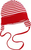 Czapki damskie - Playshoes Uniseks dziecięca czapka do wiązania z nausznikami czapka, czerwony/biały, 47 cm - miniaturka - grafika 1
