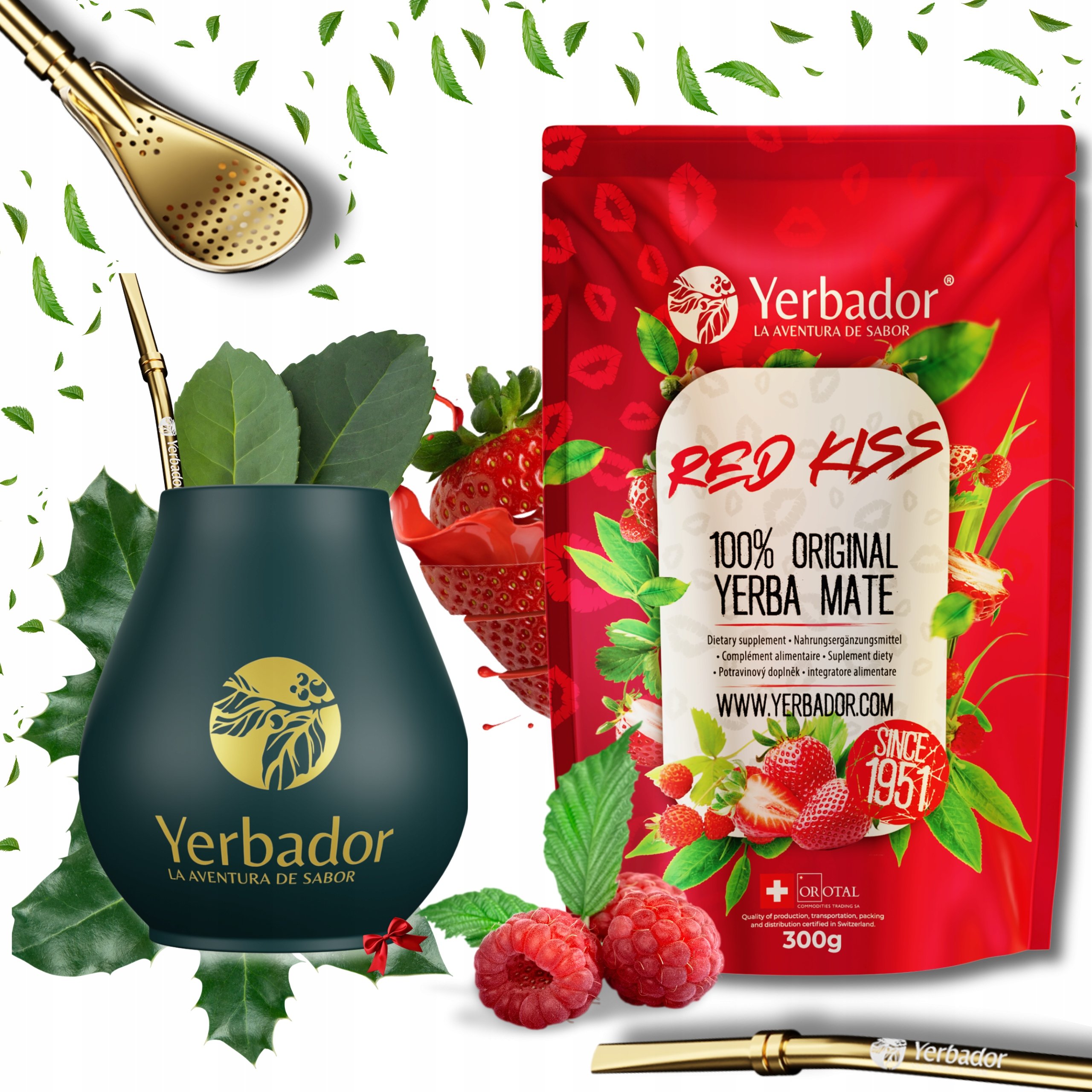Yerba Mate Yerbador Z Owocami Truskawka Poziomka Matero Bombilla 300g 0,3kg
