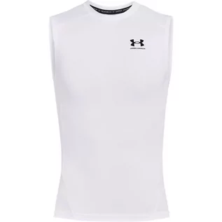 Koszulki męskie - Under Armour, Top treningowy męski HG Armour Comp SL, 1361522-100, Biały, Rozmiar M - grafika 1