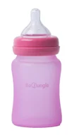 Zestawy naczyń dla dzieci - B-Thermo Butelka 150ml szkło/silikon Róż - miniaturka - grafika 1