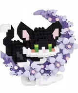 Klocki - Klocki Kotek Na Księżycu Kot Słodki Cat Kwiatki Prezent - miniaturka - grafika 1