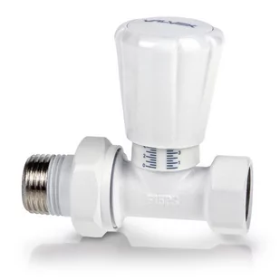 Zawór grzejnikowy zasilający prosty ACTIV plus 1/2" biały - Głowice termostatyczne - miniaturka - grafika 1