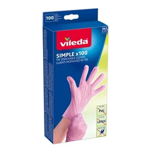 Rękawice Vileda Simple x 100 M/L - Inne artykuły do sprzątania - miniaturka - grafika 2