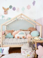 Kołdry i poduszki dla dzieci - Poduszka dekoracyjna autko "Pudrowa mięta" - miniaturka - grafika 1