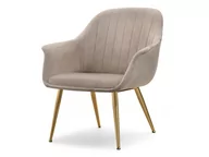 Fotele - Nowoczesny Beżowy Fotel Do Przedpokoju Osma Złota Podstawa - miniaturka - grafika 1