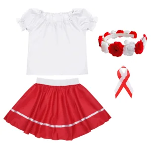 ZESTAW NARODOWY BIAŁO-CZERWONY 134-140 4el - Dresy i komplety dla dziewczynek - miniaturka - grafika 1