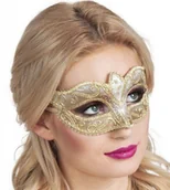 Stroje karnawałowe - Boland wenecka maska na oczy Glamour Deluxe, złoto - miniaturka - grafika 1